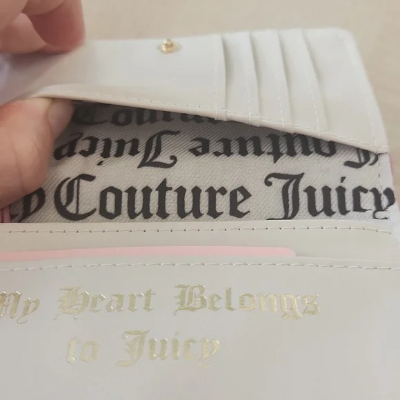 Juicy Couture Pink Heart Charm Wallet Small Cards And Money Organazer Logo Case - Picture 8 of 13